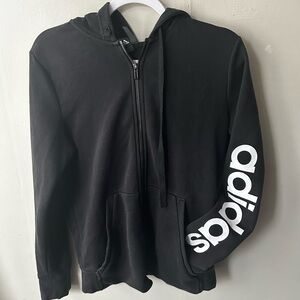 Adidas Men's Black Zip-Up Hoodie